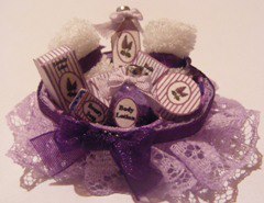 LILAC FILLED TOILETRIES BASKET